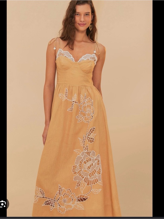 FARM Rio Dresses & Skirts - FARM Rio Sand Richelieu Laces Cup Midi Dress BNWT